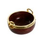 Home ESPRIT Bol ESPRIT Marron Doré Aluminium Acacia 19 x 17 x 10 cm