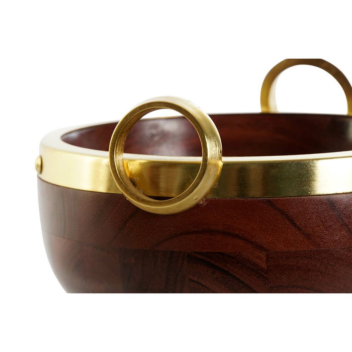 Home ESPRIT Bol ESPRIT Marron Doré Aluminium Acacia 19 x 17 x 10 cm Home ESPRIT Bol ESPRIT Marron Doré Aluminium Acacia 19 x 17 x 10 cm
