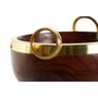 Home ESPRIT Bol ESPRIT Marron Doré Aluminium Acacia 19 x 17 x 10 cm