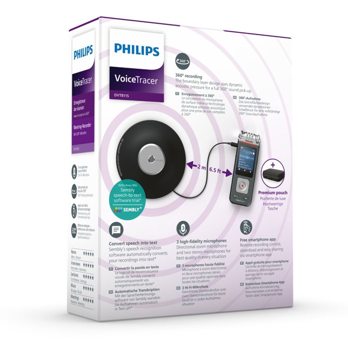 Philips DVT 8115 Enregistreur audio mobile Anthracite / Silver Philips DVT 8115 Enregistreur audio mobile Anthracite / Silver