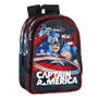 Perona Sac à dos Captain America Marvel, 39 cm, 37x29x11 cm, compartiments avec fermeture, dos et bretelles rembourrés, poche à bouteille