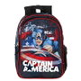 Perona Sac à dos Captain America Marvel, 39 cm, 37x29x11 cm, compartiments avec fermeture, dos et bretelles rembourrés, poche à bouteille