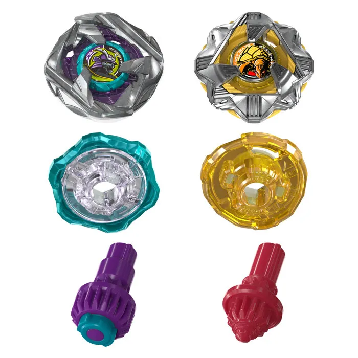 Beyblade X Dual Pack Calibur Samurai 6-70M BX et Obsidian Shell 3-85S BX, 2 toupies à rotation droite Beyblade X Dual Pack Calibur Samurai 6-70M BX et Obsidian Shell 3-85S BX, 2 toupies à rotation droite