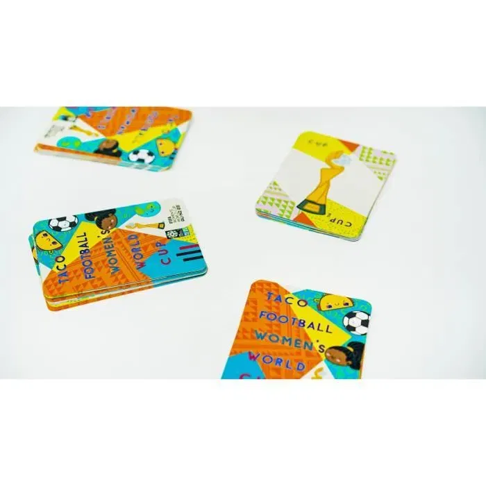 Blue Orange Taco Football Women's World Cup - Jeu de société d'ambiance - Rapidité et observation - Dès 8 ans - 64 cartes