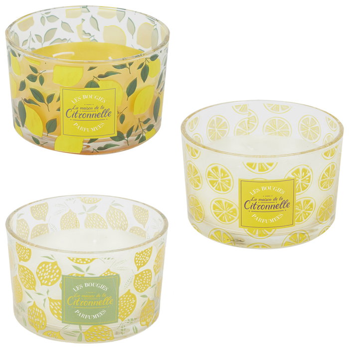 Home Deco Factory Bougie Citronnelle 3 mèches Home Deco Factory Bougie Citronnelle 3 mèches