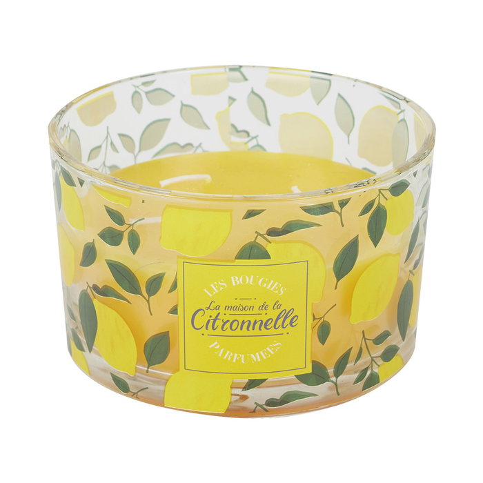 Home Deco Factory Bougie Citronnelle 3 mèches Home Deco Factory Bougie Citronnelle 3 mèches
