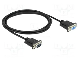 DELOCK Câble RS232 D-Sub 9-pin, 2m, noir