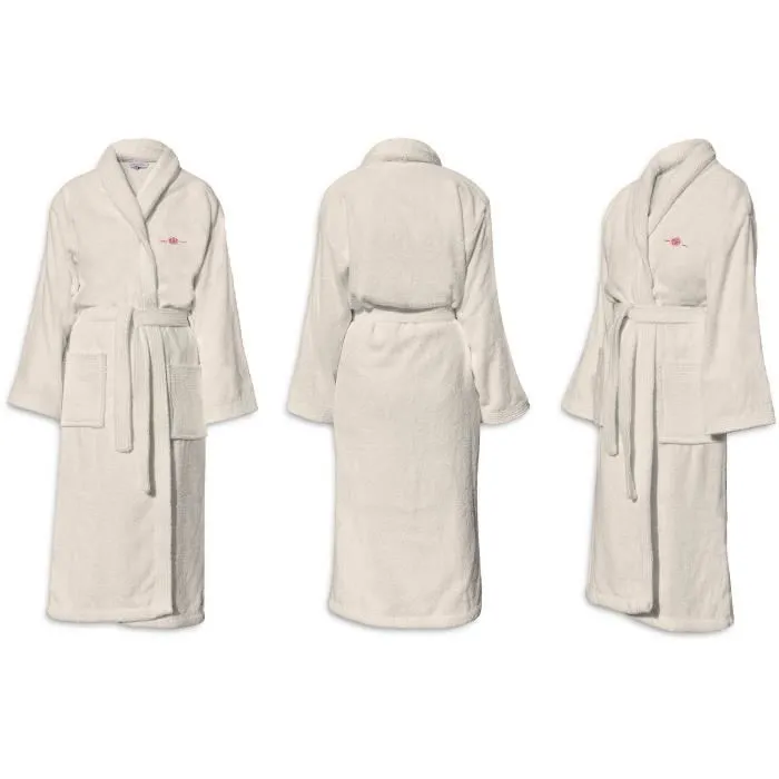 Le Temps D'Un Bain Peignoir Unisexe en Coton Ecru Taille S Le Temps D'Un Bain Peignoir Unisexe en Coton Ecru Taille S