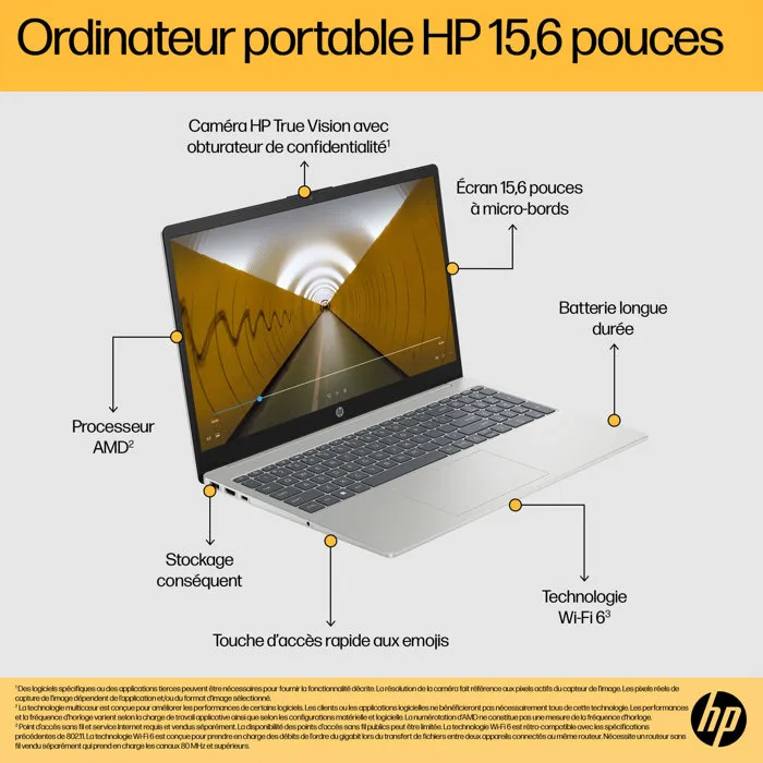 HP 15-fc0013nf - PC Portable 15,6 pouces FHD, Ryzen 7 7730U, 16 Go RAM, 512 Go SSD, Gris HP 15-fc0013nf - PC Portable 15,6 pouces FHD, Ryzen 7 7730U, 16 Go RAM, 512 Go SSD, Gris