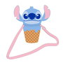Stitch Sac pour enfant à motif Stitch - Bleu - Dimensions : 8.0 x 18.0 x 8.0 cm - À partir de 3 ans