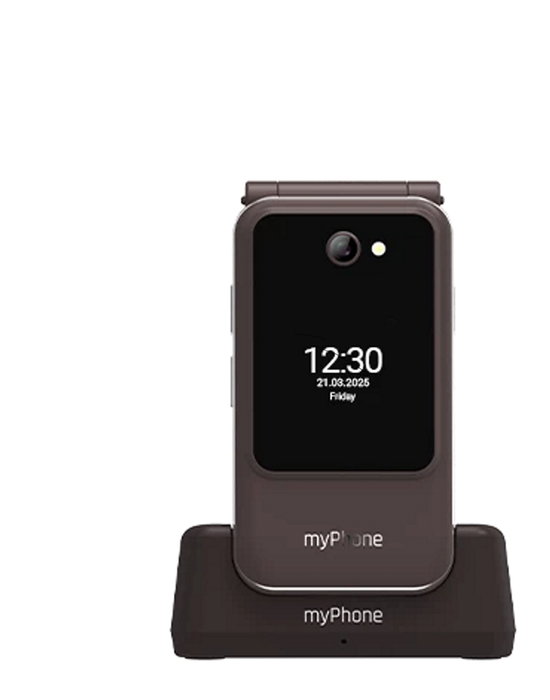 Myphone Harmony 2.8 pouces + 1.44 pouces 4G Téléphone mobile à clapet pour seniors avec base de charge USB-C