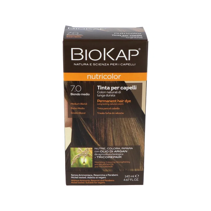 BIOKAP Tinte Blond Moyen 140 ml 7.0 - Coloration Capillaire Biokap BIOKAP Tinte Blond Moyen 140 ml 7.0 - Coloration Capillaire Biokap