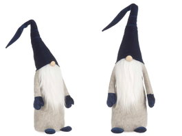 KRIST+ Gnome en velours bleu foncé 100cm avec bonnet