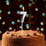 Party Time Bougie Anniversaire Chiffre 7 Argent