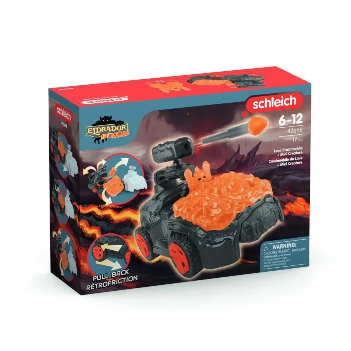 Schleich 42668 El Dragon Creatures Crashmobile de Lave avec Mini Figurine Fantastique, Coffret Voiture Jouet pour Enfants Dès 6 Ans