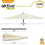 Color Baby Aktive Parasol de terrasse 270 cm avec cheminée et mât en aluminium - 3 ans et plus, polyester 160 g/m²