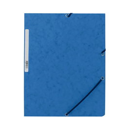 Q-Connect Chemise en carton bleu avec élastiques DIN A4