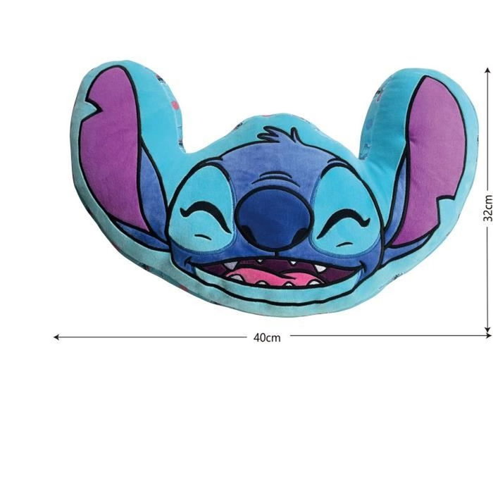 Stitch Coussin décoratif 3D en forme de personnage, 40 cm, Bleu Stitch Coussin décoratif 3D en forme de personnage, 40 cm, Bleu
