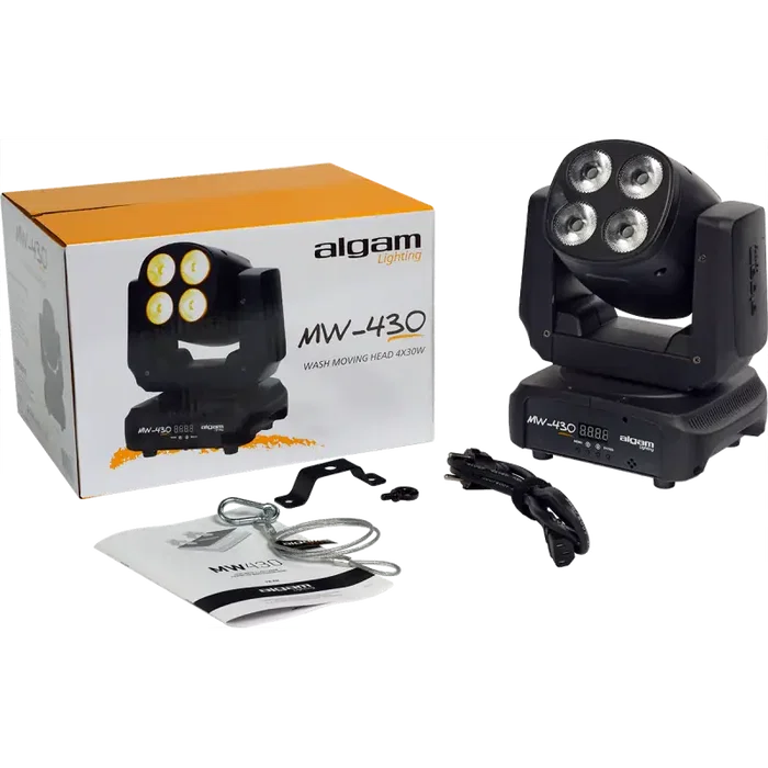 Algamlight MW430 Tête Mobile LED Wash 4x30W RGBW PAN 540° TILT 270° DMX Lyre Lumière pour DJ Club Bar Algamlight MW430 Tête Mobile LED Wash 4x30W RGBW PAN 540° TILT 270° DMX Lyre Lumière pour DJ Club Bar