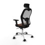 Piqueras y Crespo Chaise de Bureau Jorquera avec Appui-tête Gris Brun foncé