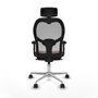 Piqueras y Crespo Chaise de Bureau Jorquera avec Appui-tête Gris Brun foncé