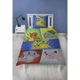 Pokemon - Parure de lit Pikachu et Starter 1G V en microfibre - Housse de couette 140x200 cm + Taie 63x63 cm