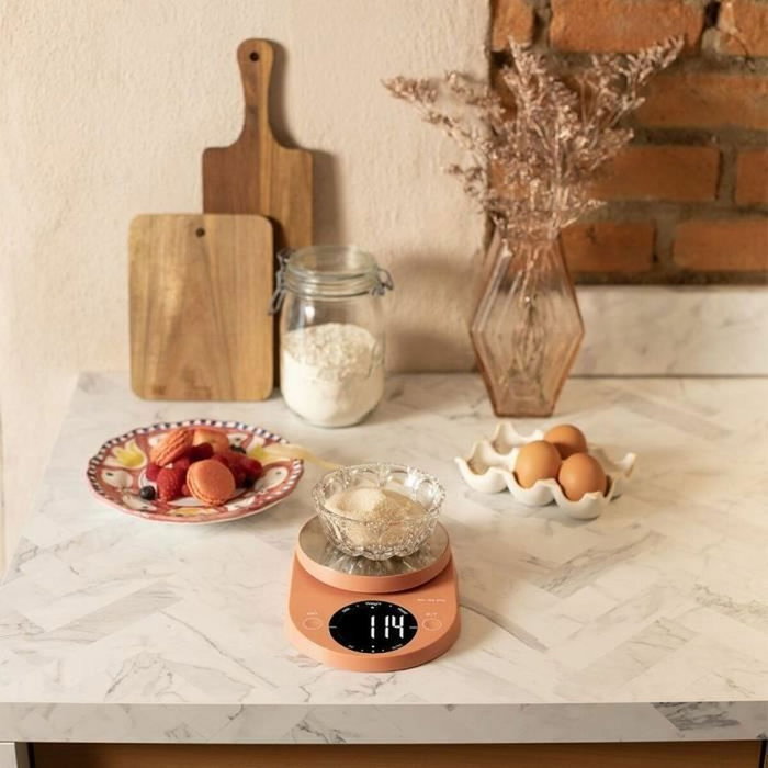 Livoo DOM493T - Balance de cuisine électronique Terracotta - Max. 5 kg Livoo DOM493T - Balance de cuisine électronique Terracotta - Max. 5 kg