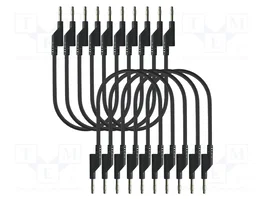 PEAKTECH Cordon de mesure individuel noir avec prises bananes 4 mm