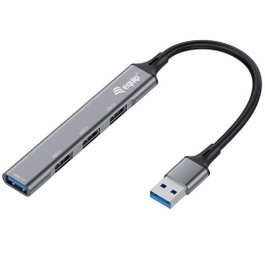 Equip Hub USB 3.0/2.0 4 Ports Aluminium - 1x USB 3.0 3x USB 2.0 Ultramince