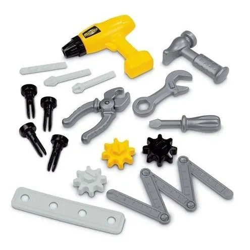 Ecoiffier Chariot de bricolage mécanique pour enfant 18 mois et plus, avec outils et étau fonctionnel - Jouet éducatif français Ecoiffier Chariot de bricolage mécanique pour enfant 18 mois et plus, avec outils et étau fonctionnel - Jouet éducatif français