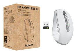 Logitech 910-006959 Souris MX Anywhere 3S for Business sans fil compacte 8000 DPI MagSpeed Bluetooth Logi Bolt Gris Clair