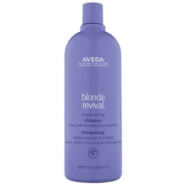 Aveda Blonde Revival Shampooing Tonifiant Violet pour Cheveux Blonds et Gris - Neutralise les Reflets Jaunes - 1000 ml - Sans Sulfates - 97% d'Origine Naturelle