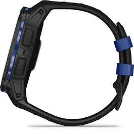 Garmin Instinct 3 Montre GPS Connectée, Écran AMOLED 1.3", 50 mm, Boîtier Noir et Bracelet Bleu, Série Tropical Pulse