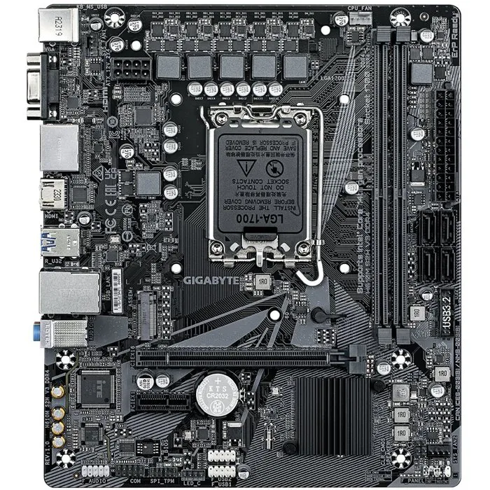 GIGABYTE H610M S2H V3 DDR4 - Carte mère Micro-ATX avec chipset Intel H610, mémoire DDR4 - Pour PC bureautique et multimédia