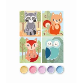 Sycomore Babyssimo Amis de la Foret - Kit de peinture aux doigts avec 4 tableaux