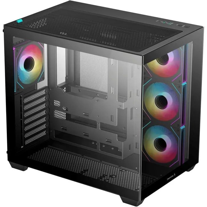 Deepcool R-CG530-BKADA4-G-1 - Boîtier PC Mini Tour Noir - Compatible ATX, Micro-ATX, Mini-ITX - 4 Ventilateurs ARGB Prémontés - Façade Mesh - Panneau Latéral en Verre Trempé