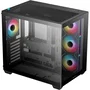 Deepcool R-CG530-BKADA4-G-1 - Boîtier PC Mini Tour Noir - Compatible ATX, Micro-ATX, Mini-ITX - 4 Ventilateurs ARGB Prémontés - Façade Mesh - Panneau Latéral en Verre Trempé