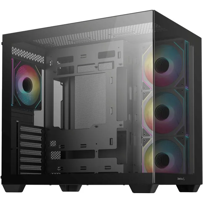 Deepcool R-CG530-BKADA4-G-1 - Boîtier PC Mini Tour Noir - Compatible ATX, Micro-ATX, Mini-ITX - 4 Ventilateurs ARGB Prémontés - Façade Mesh - Panneau Latéral en Verre Trempé