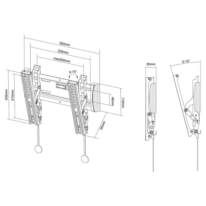 Support de TV Neomounts NM-W125BLACK 10" 40" 20 kg Support de TV Neomounts NM-W125BLACK 10" 40" 20 kg