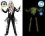 Déguisement squelette brillant pour fille - Falda, T-shirt et pantalon noir pour Halloween, fêtes, spectacles scolaires (âge 10-12 ans, thème Halloween, polyester)