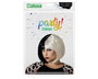 Perruque Courte Bicolore Blanc et Noir 120 g - Perruque Bob pour Déguisement ou Look Gothique