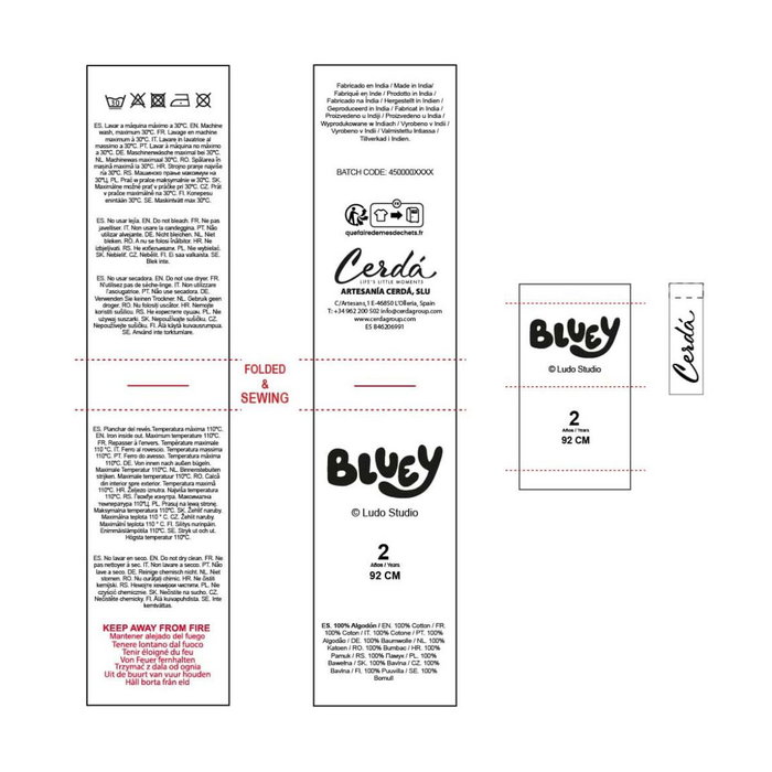 Pyjama Enfant Bluey Bleu clair 37