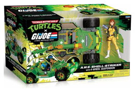 Playmates Tortues Ninja x G.I. Joe Crossover Classics véhicule A.W.E. Shell-Striker avec figurine