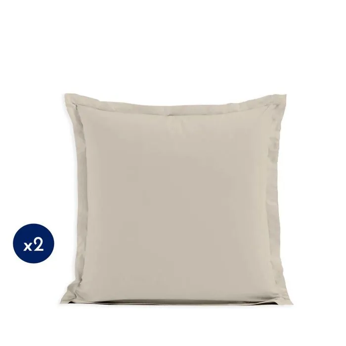 Lovely Home Lot de 2 taies d'oreiller 63 x 63 cm - Beige clair Lovely Home Lot de 2 taies d'oreiller 63 x 63 cm - Beige clair