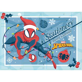 PYRAMID Calendrier de l'Avent Spiderman Marvel - 24 Surprises avec Fournitures de Papeterie (Crayons, Stylos, Règles)