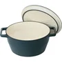 Pyrex Slow Cook - Cocotte ronde en fonte émaillée 24 cm - Bleu foncé - Compatible induction, tous feux et lave-vaisselle