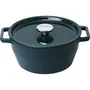 Pyrex Slow Cook - Cocotte ronde en fonte émaillée 24 cm - Bleu foncé - Compatible induction, tous feux et lave-vaisselle