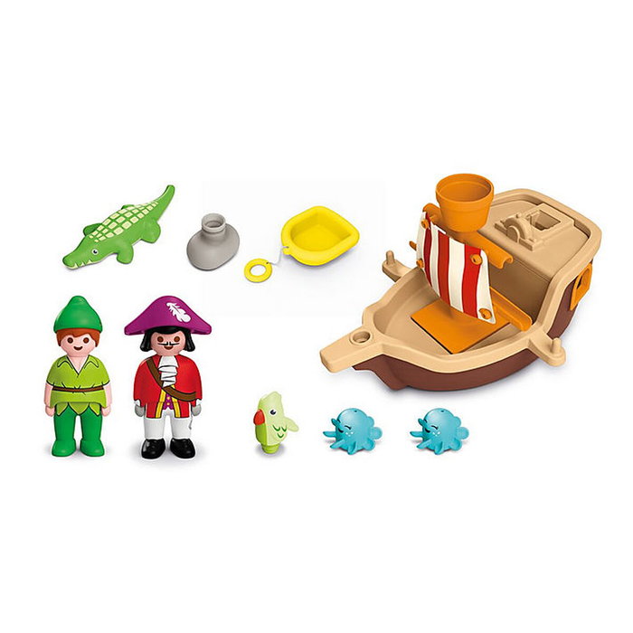 Playmobil Junior Peter Pan et son bateau pirate Disney, 12 pièces