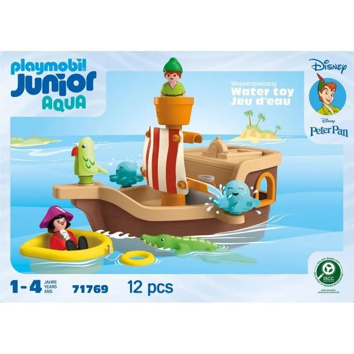 Playmobil Junior 71769 - Set Peter Pan et Bateau Pirate Disney - 12 Pièces - Jouet Bébé Dès 18 Mois