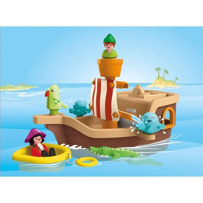 Playmobil Junior 71769 - Set Peter Pan et Bateau Pirate Disney - 12 Pièces - Jouet Bébé Dès 18 Mois